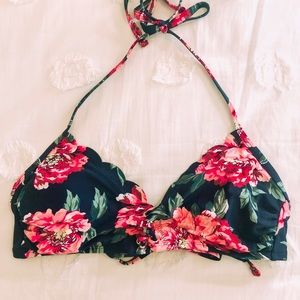 target floral scalloped bikini top